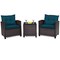 Costway 3PCS Patio Rattan Furniture Set Cushioned Conversation Set Sofa